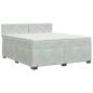 Preview: Boxspringbett mit Matratze Hellgrau 140 x 200 cm Samt
