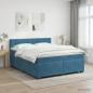 Preview: ARDEBO.de - Boxspringbett mit Matratze Dunkelblau 180 x 200 cm Samt