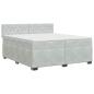 Preview: Boxspringbett mit Matratze Hellgrau 200 x 200 cm Samt