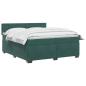Preview: Boxspringbett mit Matratze Dunkelgrün 200 x 200 cm Samt