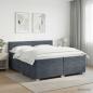 Preview: ARDEBO.de - Boxspringbett mit Matratze Dunkelgrau 200 x 200 cm Samt