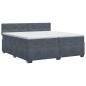Preview: Boxspringbett mit Matratze Dunkelgrau 200 x 200 cm Samt