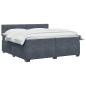 Preview: Boxspringbett mit Matratze Dunkelgrau 200 x 200 cm Samt