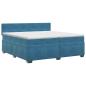 Preview: Boxspringbett mit Matratze Dunkelblau 200 x 200 cm Samt
