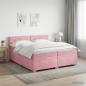 Preview: ARDEBO.de - Boxspringbett mit Matratze mit Kopfteil Rosa 200 x 200 cm Samt