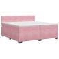 Preview: Boxspringbett mit Matratze mit Kopfteil Rosa 200 x 200 cm Samt