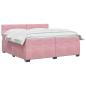 Preview: Boxspringbett mit Matratze mit Kopfteil Rosa 200 x 200 cm Samt