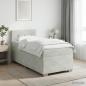 Preview: ARDEBO.de - Boxspringbett mit Matratze Hellgrau 90 x 190 cm Samt