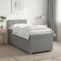 Preview: ARDEBO.de - Boxspringbett mit Matratze Hellgrau 80 x 200 cm Stoff
