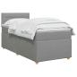 Preview: Boxspringbett mit Matratze Hellgrau 80 x 200 cm Stoff