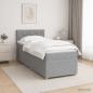 Preview: ARDEBO.de - Boxspringbett mit Matratze Hellgrau 80 x 200 cm Stoff