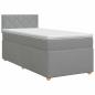 Preview: Boxspringbett mit Matratze Hellgrau 80 x 200 cm Stoff