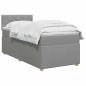 Preview: Boxspringbett mit Matratze Hellgrau 80 x 200 cm Stoff