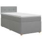 Preview: Boxspringbett mit Matratze Hellgrau 90 x 190 cm Stoff