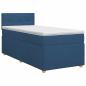 Preview: Boxspringbett mit Matratze mit Kopfteil Blau 90 x 200 cm Stoff