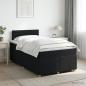 Preview: ARDEBO.de - Boxspringbett mit Matratze Schwarz 120 x 190 cm Stoff