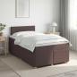 Preview: ARDEBO.de - Boxspringbett mit Matratze Dunkelbraun 120 x 190 cm Stoff