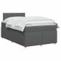 Preview: Boxspringbett mit Matratze Dunkelgrau 120 x 200 cm Stoff
