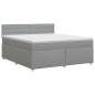Preview: Boxspringbett mit Matratze Hellgrau 140 x 190 cm Stoff