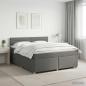Preview: ARDEBO.de - Boxspringbett mit Matratze Dunkelgrau 140 x 190 cm Stoff