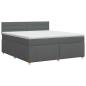 Preview: Boxspringbett mit Matratze Dunkelgrau 140 x 190 cm Stoff