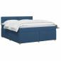 Preview: Boxspringbett mit Matratze mit Kopfteil Blau 140 x 190 cm Stoff