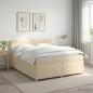 Preview: ARDEBO.de - Boxspringbett mit Matratze Creme 140 x 200 cm Stoff