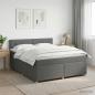 Preview: ARDEBO.de - Boxspringbett mit Matratze Dunkelgrau 140 x 200 cm Stoff