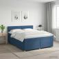 Preview: ARDEBO.de - Boxspringbett mit Matratze mit Kopfteil Blau 180 x 200 cm Stoff