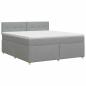 Preview: Boxspringbett mit Matratze Hellgrau 180 x 200 cm Stoff