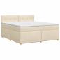 Preview: Boxspringbett mit Matratze Creme 180 x 200 cm Stoff