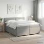 Preview: ARDEBO.de - Boxspringbett mit Matratze Hellgrau 200 x 200 cm Stoff