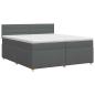 Preview: Boxspringbett mit Matratze Dunkelgrau 200 x 200 cm Stoff