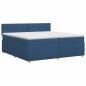 Preview: Boxspringbett mit Matratze mit Kopfteil Blau 200 x 200 cm Stoff