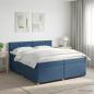 Preview: ARDEBO.de - Boxspringbett mit Matratze mit Kopfteil Blau 200 x 200 cm Stoff