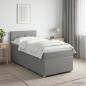 Preview: ARDEBO.de - Boxspringbett mit Matratze Hellgrau 90 x 190 cm Stoff