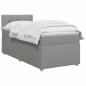 Preview: Boxspringbett mit Matratze Hellgrau 90 x 190 cm Stoff