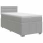 Preview: Boxspringbett mit Matratze Hellgrau 80 x 200 cm Stoff