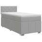 Preview: Boxspringbett mit Matratze Hellgrau 80 x 200 cm Stoff