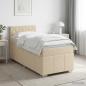 Preview: ARDEBO.de - Boxspringbett mit Matratze mit Kopfteil Creme 80 x 200 cm Stoff