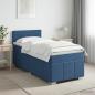 Preview: ARDEBO.de - Boxspringbett mit Matratze mit Kopfteil Blau 90 x 200 cm Stoff