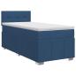 Preview: Boxspringbett mit Matratze mit Kopfteil Blau 90 x 200 cm Stoff