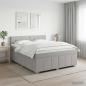 Preview: ARDEBO.de - Boxspringbett mit Matratze Hellgrau 140 x 190 cm Stoff