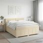 Preview: ARDEBO.de - Boxspringbett mit Matratze Creme 140 x 190 cm Stoff