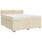 Preview: Boxspringbett mit Matratze Creme 140 x 190 cm Stoff