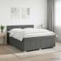 Preview: ARDEBO.de - Boxspringbett mit Matratze Dunkelgrau 140 x 200 cm Stoff