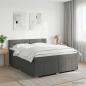 Preview: ARDEBO.de - Boxspringbett mit Matratze Dunkelgrau 140 x 200 cm Stoff