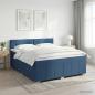Preview: ARDEBO.de - Boxspringbett mit Matratze mit Kopfteil Blau 140 x 200 cm Stoff
