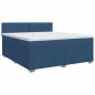 Preview: Boxspringbett mit Matratze mit Kopfteil Blau 140 x 200 cm Stoff