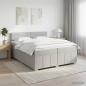 Preview: ARDEBO.de - Boxspringbett mit Matratze Hellgrau 200 x 200 cm Stoff